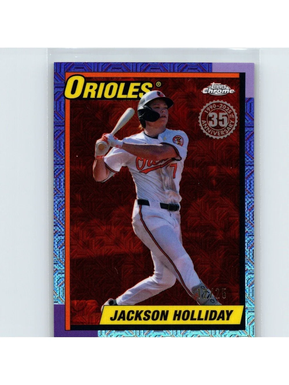 2025 Topps Series 2 - Jackson Holliday #T90C110 - Silver Pack Mojo Orange 12/25